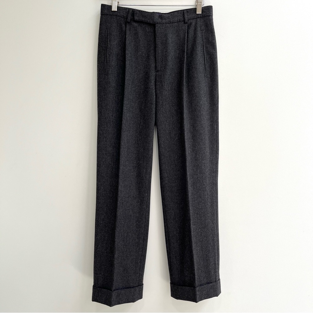 Vintage Ralph Lauren Collection Purple Label Wool Pants Trousers Gray Union Made